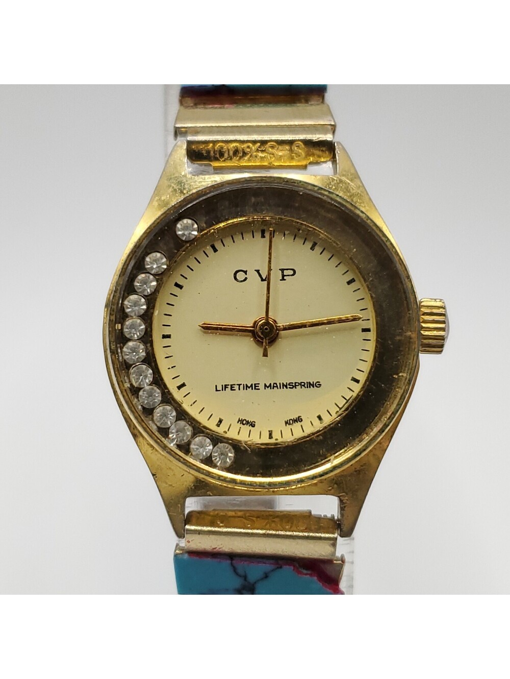 CVP Mechanical Synthetic Turquoise Womens Watch 24mm For Parts Or Repair